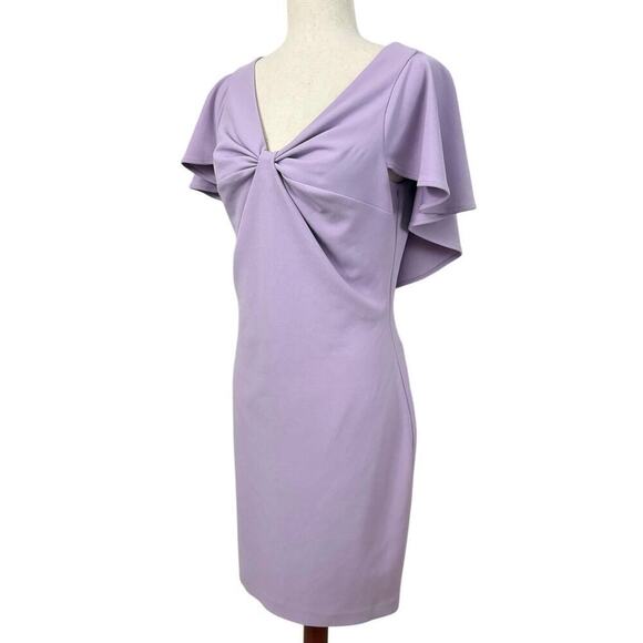 Belle Badgley Mischka Size 4 Dress Capelette Lavender Bridesmaid Wedding Guest - Picture 2 of 8